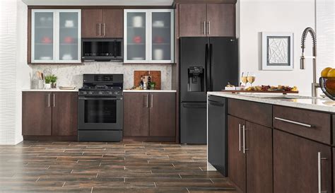 black stainless steel fridge brown cabinet|best color for stainless steel cabinets.